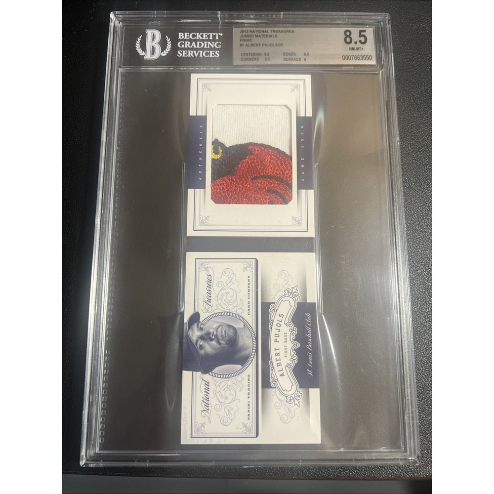 2012 National Treasures Jumbo Materials Albert Pujols Prime Game Used #d 04/25